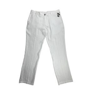Tasso Elba Island 100% Linen Mens Pants 34x32 Off-White Beach Wedding Relaxed